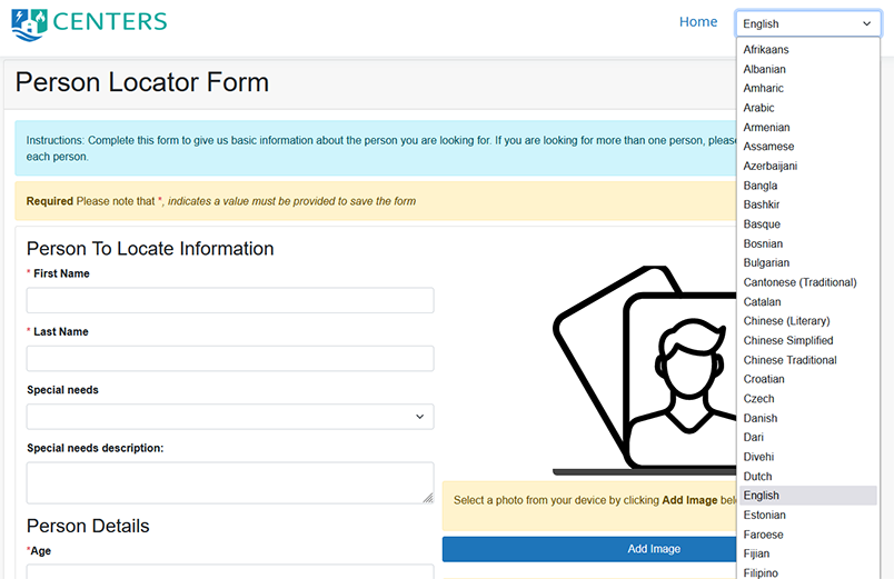 example of selecting a language for AI Translator to translate a Form Builder form